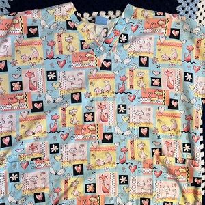 Colorful Cat Print Women's Top